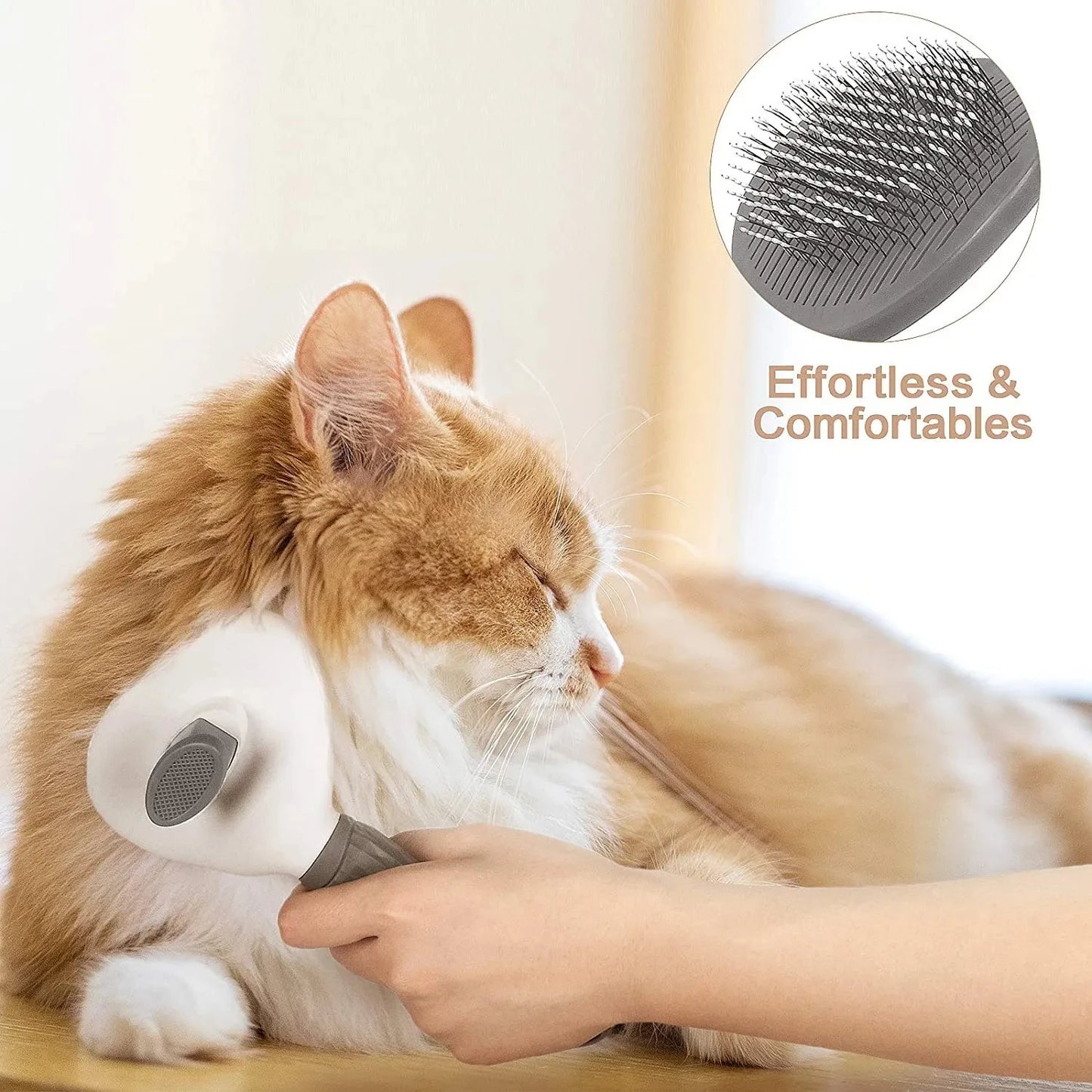 Self-Cleaning Pet Grooming Brush for Dogs & Cats
